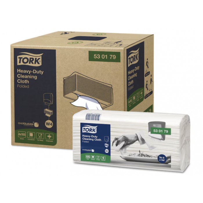 PAÑO 530 LIMPIEZA INDUSTRIAL ULTRARESISTENTE BLANCO W4 TORK (paquete 105 paños)