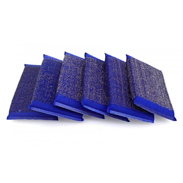 ESTROPAJO ESPONJA-ACERO AZUL INOX (6 uds)