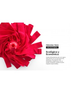 FREGONA MICROFIBRA TIRAS ROJA PAMEX 2