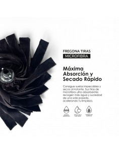 FREGONA MICROFIBRA TIRAS NEGRA PAMEX 2