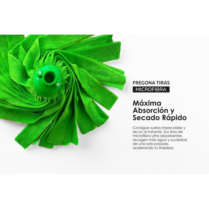 FREGONA MICROFIBRA TIRAS VERDE PAMEX