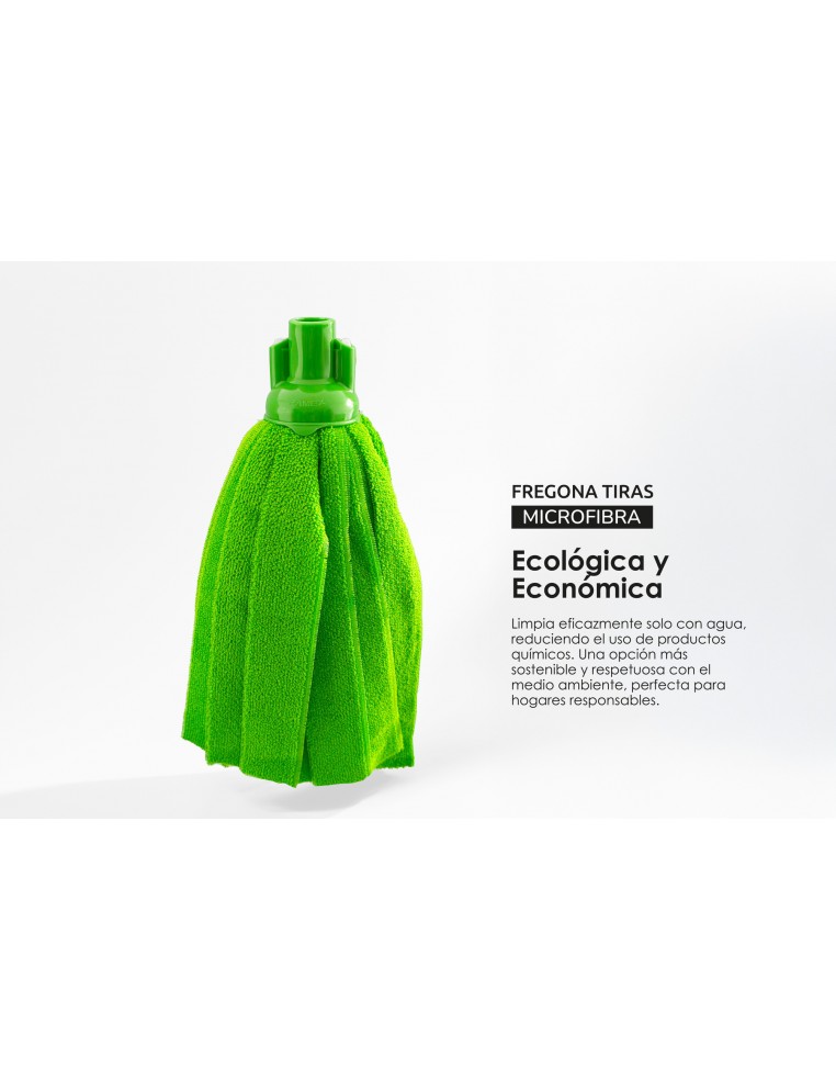 FREGONA MICROFIBRA TIRAS VERDE PAMEX