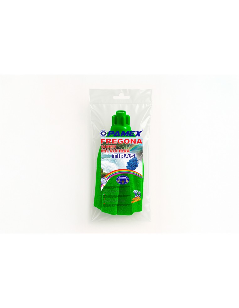 FREGONA MICROFIBRA TIRAS VERDE PAMEX