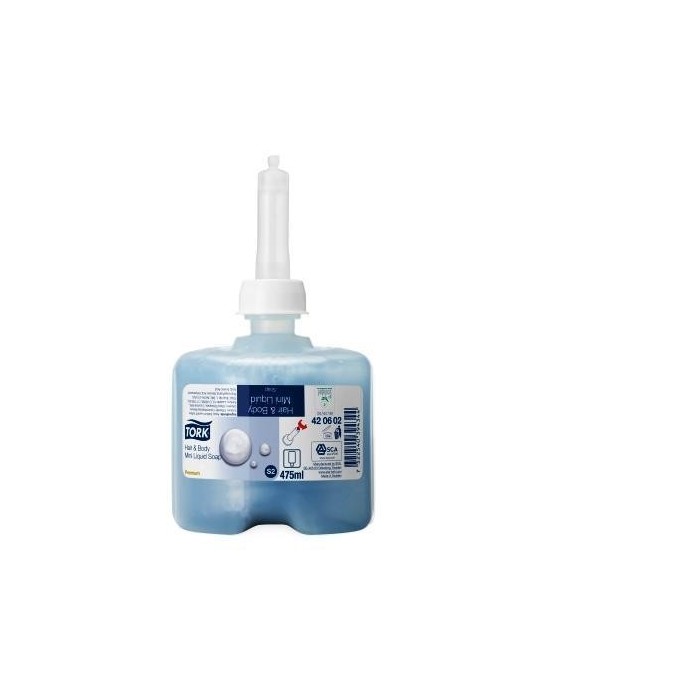 GEL S2 CUERPO-CABELLO 0.5L TORK (Caja 8unid)